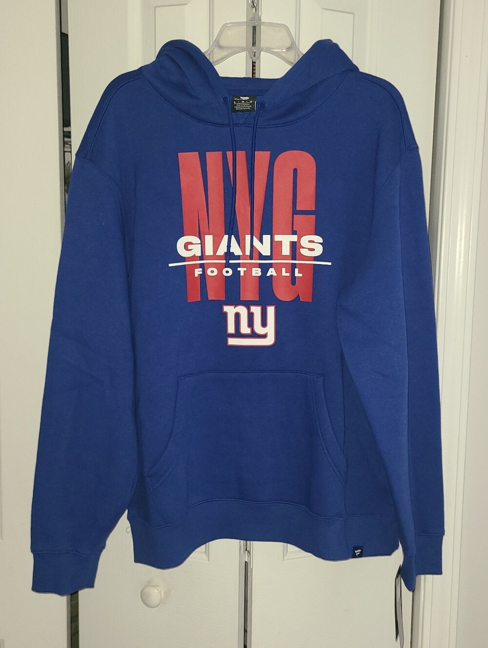 Fanatics New York Giants Football Hoodie Men's Size L NWT Spell Out Logo NFL New